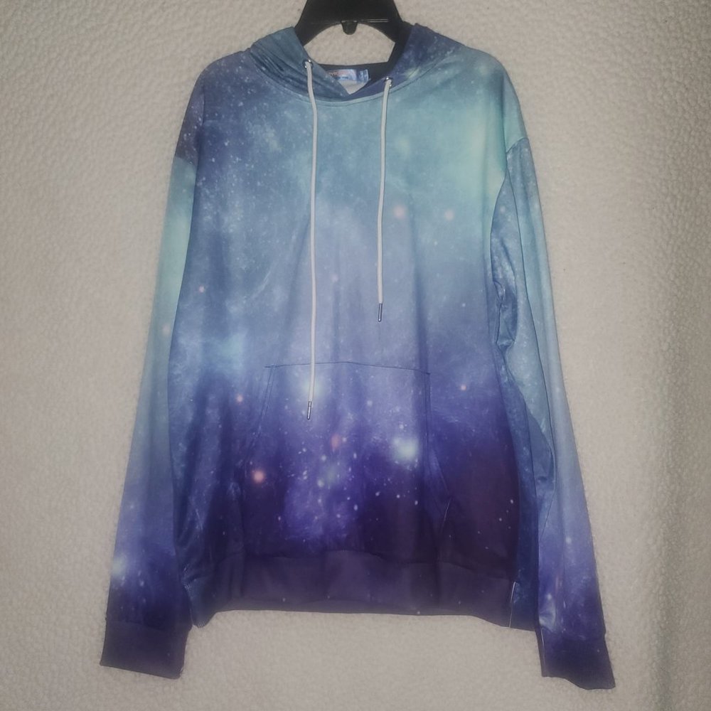 Dykhmily Multicolor Hoodie Long Sleeve Shirt Skater Hiphop Streetwear Hype SZ S